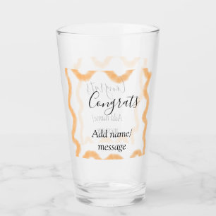 Congrats orange spiral Spanish border boho retro n Glass