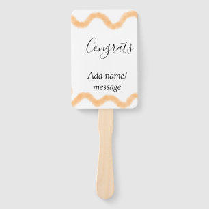 Congrats orange spiral Spanish border boho retro n Hand Fan