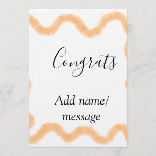 Congrats orange spiral Spanish border boho retro n Invitation