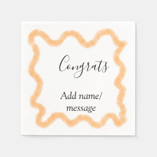Congrats orange spiral Spanish border boho retro n Napkin