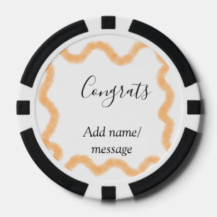 Congrats orange spiral Spanish border boho retro n Poker Chips