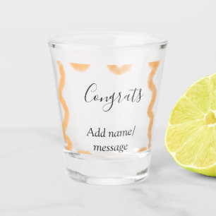 Congrats orange spiral Spanish border boho retro n Shot Glass