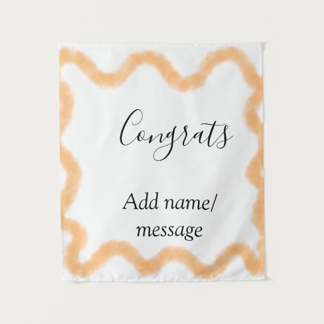 Congrats orange spiral Spanish border boho retro n Tapestry (Front)