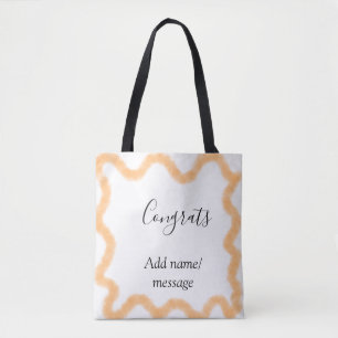 Congrats orange spiral Spanish border boho retro n Tote Bag