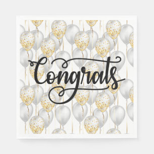 Congrats Party Balloons Napkin