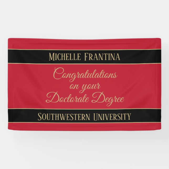 Congrats Ph. D.! Doctorate degree banner (Horizontal)