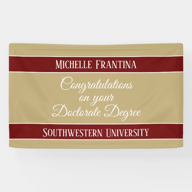 Congrats Ph. D.! Doctorate degree banner (Horizontal)