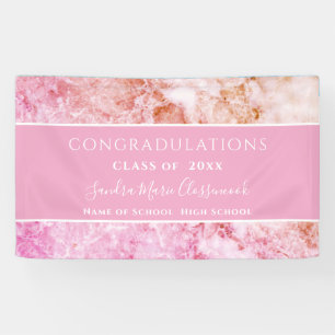 Congrats Pink Amethyst Crystal Graduation Banner