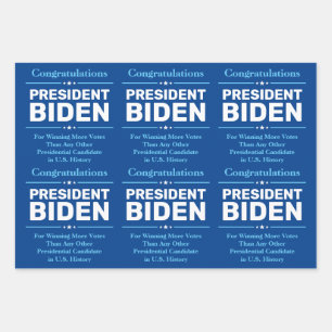 Congrats President Biden Most Voted Candidate Blue Wrapping Paper Sheet