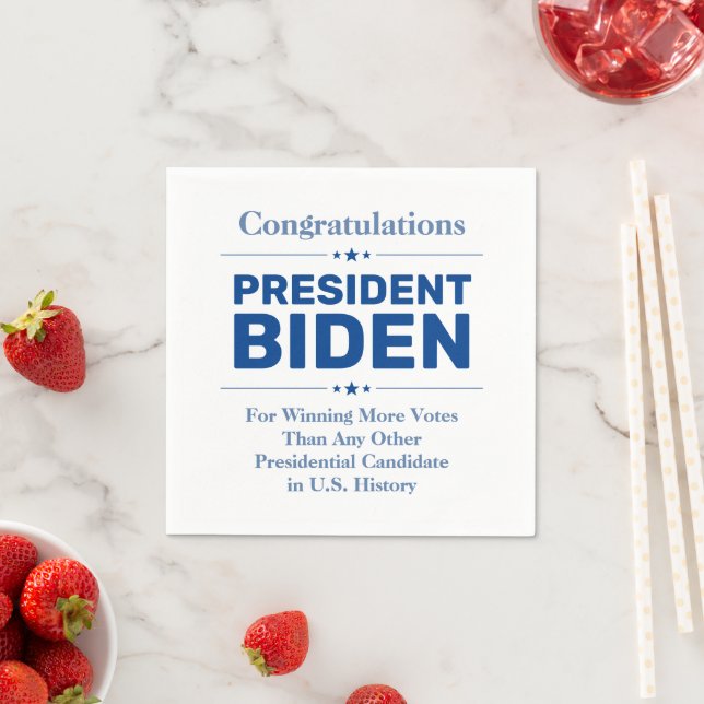 Congrats President Biden Most Voted Candidate Napkin (Insitu)