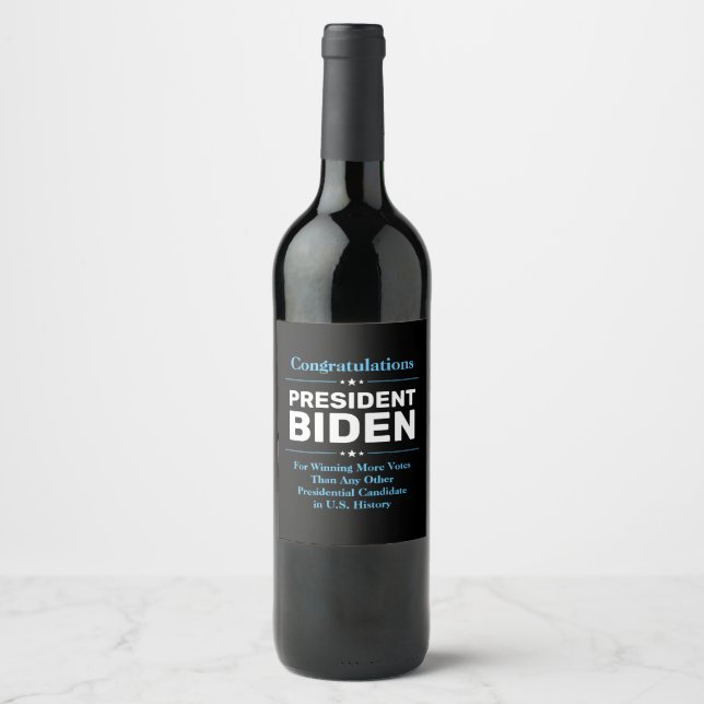 Congrats President Biden Most Voted Candidate Wine Label (Front)