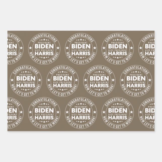 Congrats President Biden, VP Harris! Custom Colour Wrapping Paper Sheet (Front)
