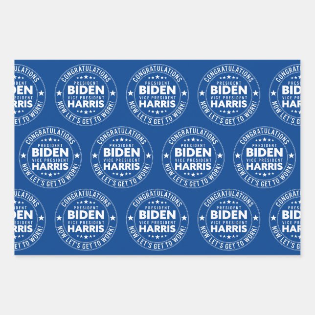 Congrats President Biden, VP Harris! Custom Colour Wrapping Paper Sheet (Front)