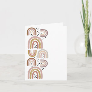 Congrats Rainbows Neutral Colours Greeting Card