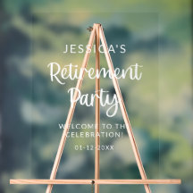 Congrats Retirement Party Welcome Acrylic Sign