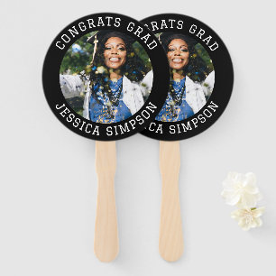 Congrats simple Graduate photo modern Graduation Hand Fan