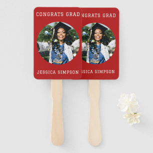 Congrats simple Graduate photo modern Graduation Hand Fan
