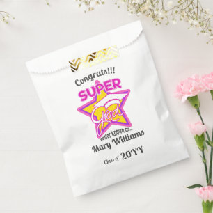 Congrats Super Grad Pink-Editable Text Favour Bags