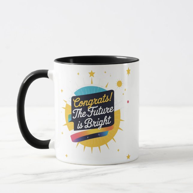 Congrats – The Future is Bright | Graduation Combo Mug (Left)