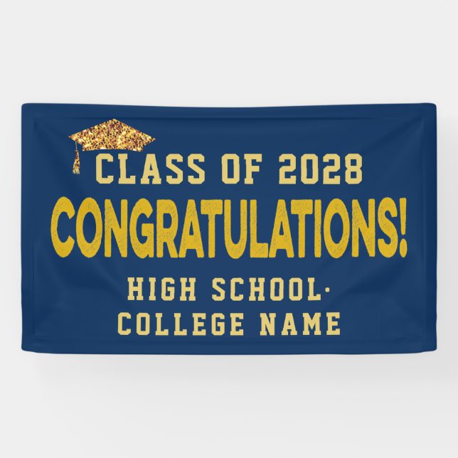 Congrats the Graduates Custom School Graduation Banner (Horizontal)