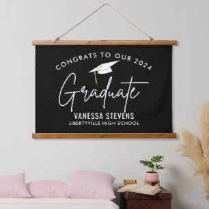 Congrats to Our 2024 Graduate Black Modern Hanging Tapestry