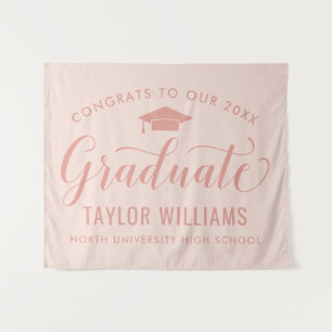 Congrats to Our 2024 Graduate Rose Gold Graduation Tapestry