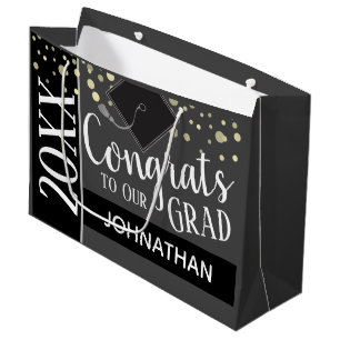 Congrats to Our Grad any Year Custom Name Large Gift Bag