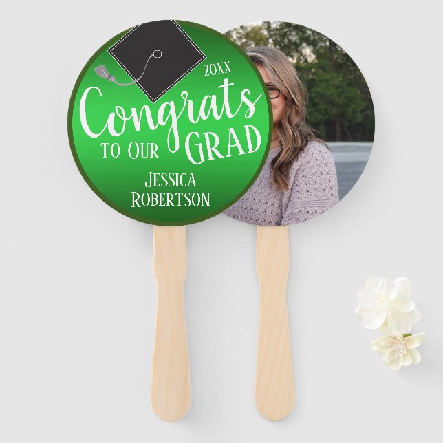 Congrats to Our Grad Class of 2021 Photo Hand Fan (Front and Back)