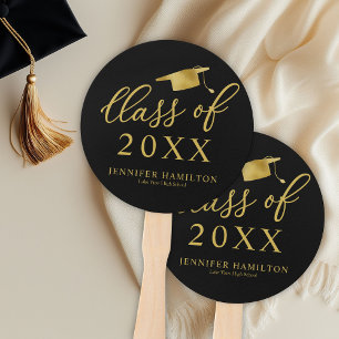 Congrats To Our Grad  Simple Elegant Graduation Hand Fan