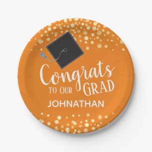 Congrats to Our Grad with Custom Name Paper Plate