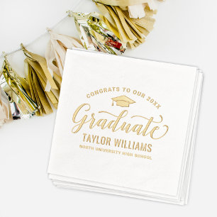 Congrats to Our Graduate Elegant Script Foil Napkins