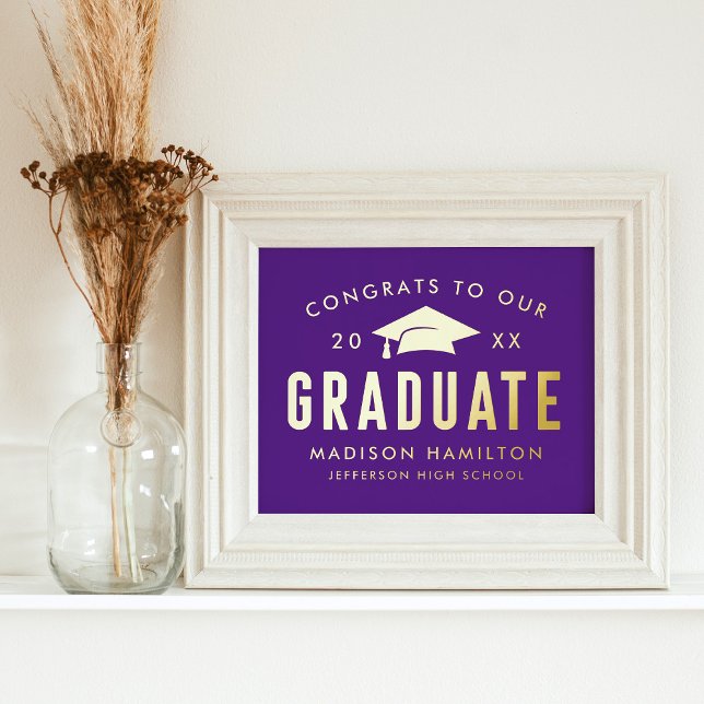 Congrats to our Graduate Purple Graduation Party Foil Prints (Creator Uploaded)