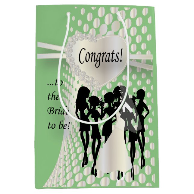 Congrats to the Bride to Be | Mint Green Medium Gift Bag (Front)