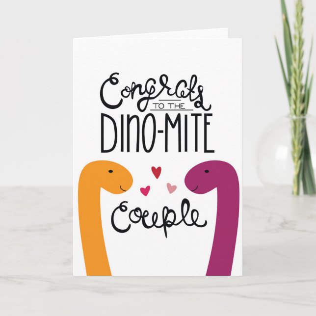 Congrats to the Dino-Mite Couple Card (Front)