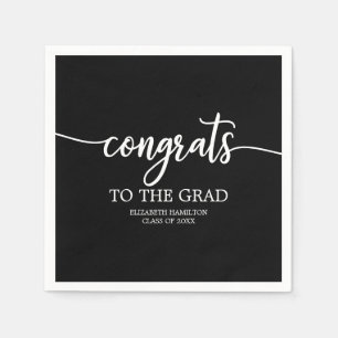 Congrats To The Grad Chic Calligraphy Graduation Napkin