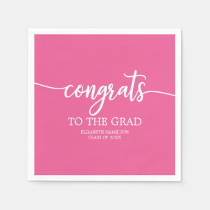Congrats To The Grad Chic Calligraphy Graduation Napkin