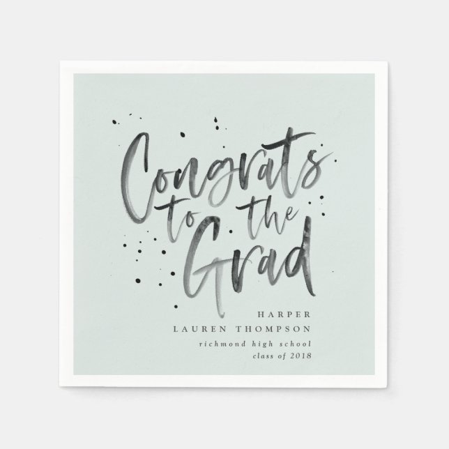 congrats to the grad graduate party napkins (Front)