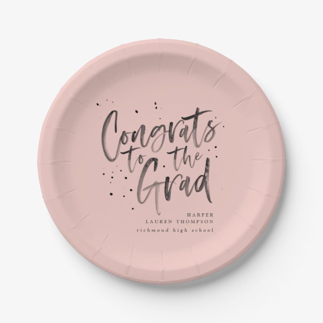 congrats to the grad graduate party plates (Front)