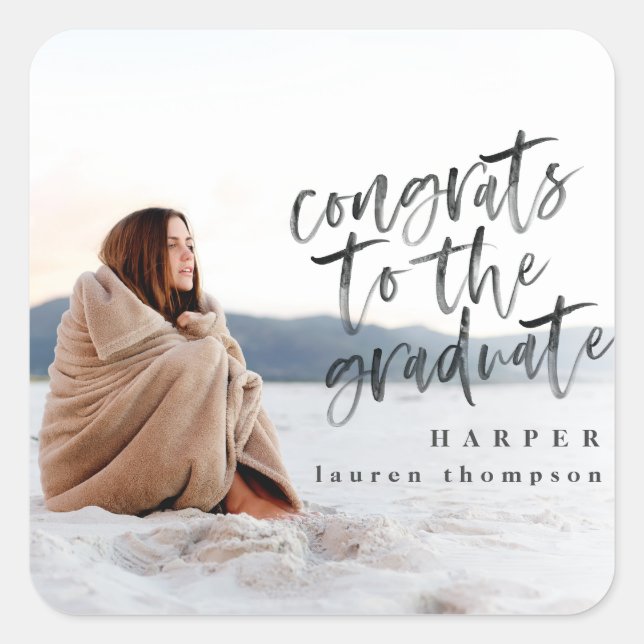 Congrats to the grad photo graduate sticker (Front)