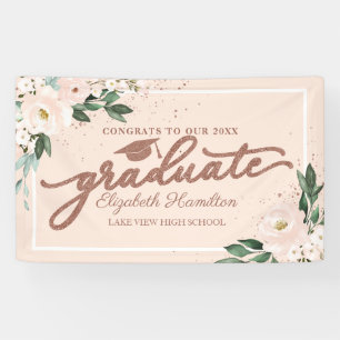 Congrats To The Graduate Blush Floral Grad Party B Banner