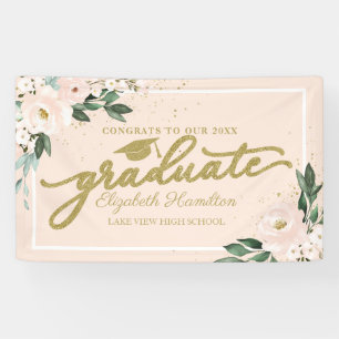 Congrats To The Graduate Blush Floral Grad Party Banner