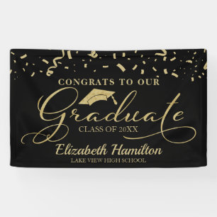 Congrats To The Graduate Gold And Black  Banner