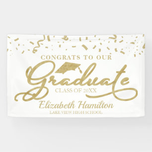 Congrats To The Graduate Gold And White  Banner