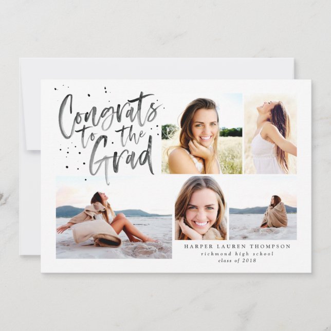 Congrats to the graduate multi photo announcement (Front)