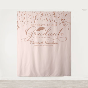 Congrats To The Graduate Rose Gold Pink Backdrop Tapestry