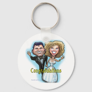 Congrats Wedding Dolls Key Ring
