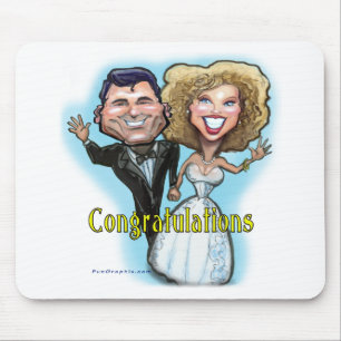 Congrats Wedding Dolls Mouse Mat