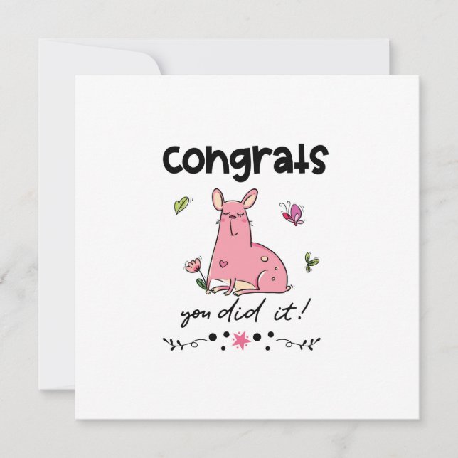 Congrats You Did It Cartoon French Bulldog Humour Card (Front)