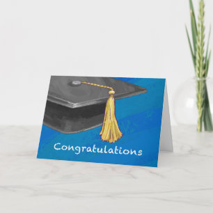 Congratulation Black and Blue Card