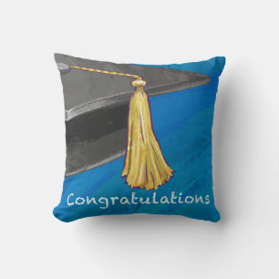 Congratulation Black and Blue Cushion